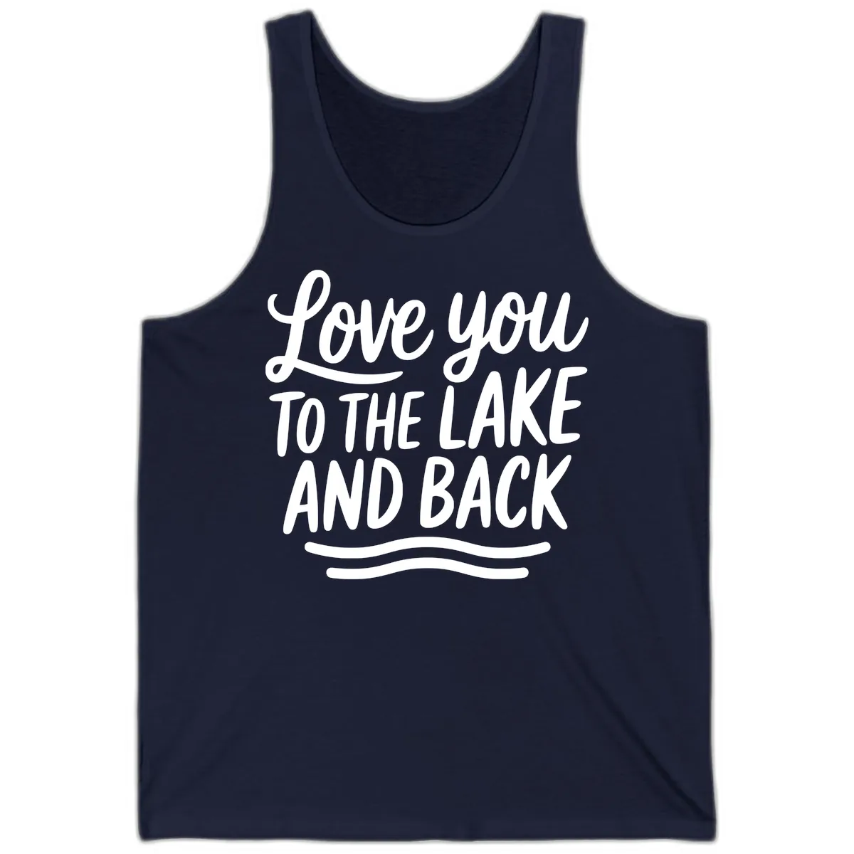 Love You To The Lake And Back Tank in Navy