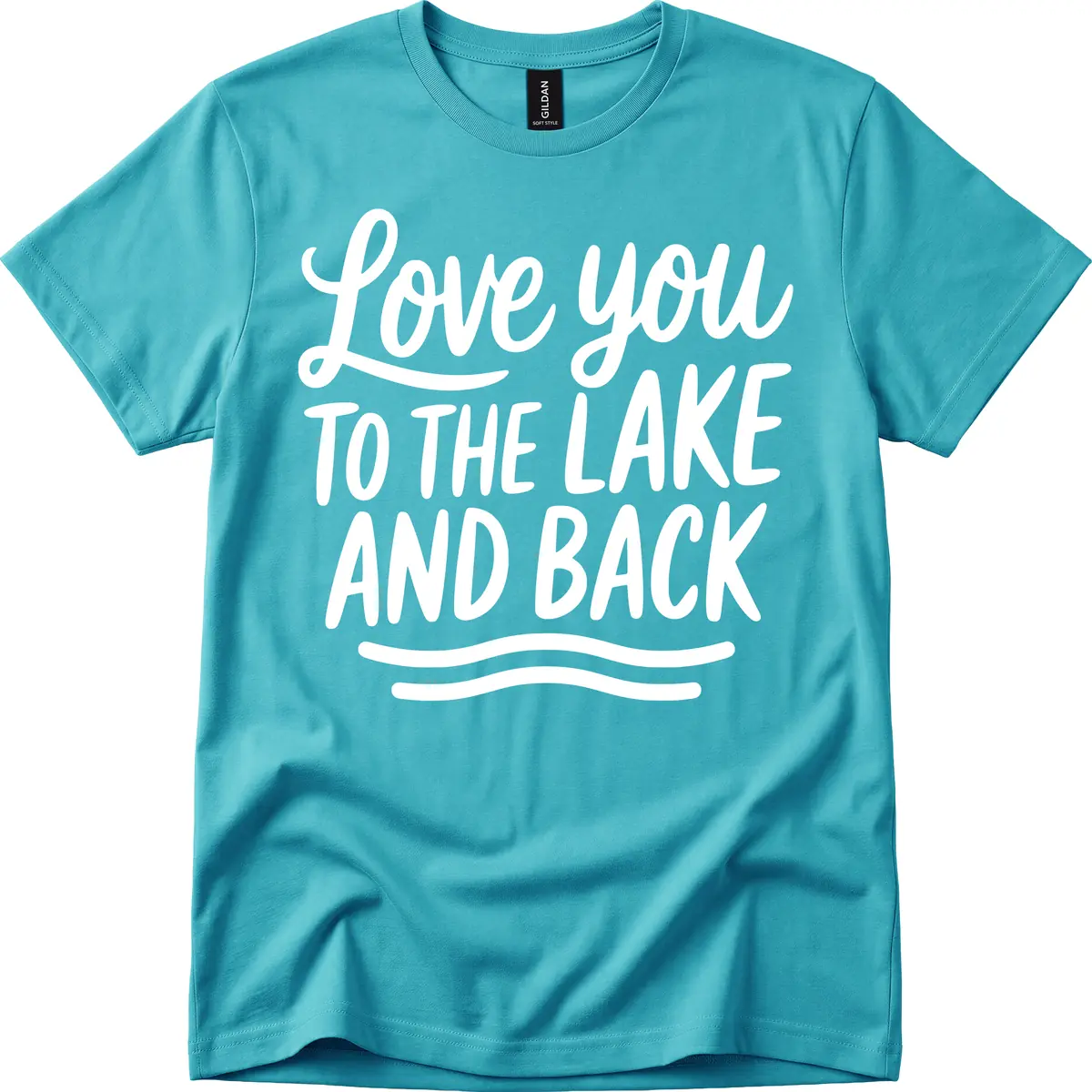 Love You To The Lake And Back T-Shirt in Tropical Blue
