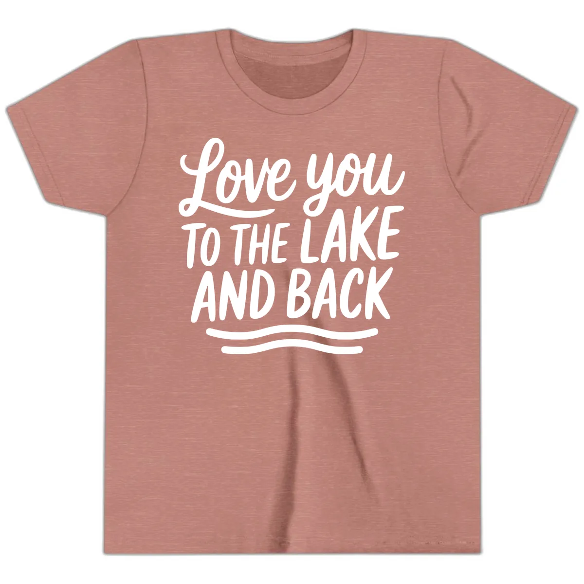 Love You To The Lake And Back Youth T-Shirt in Heather Mauve