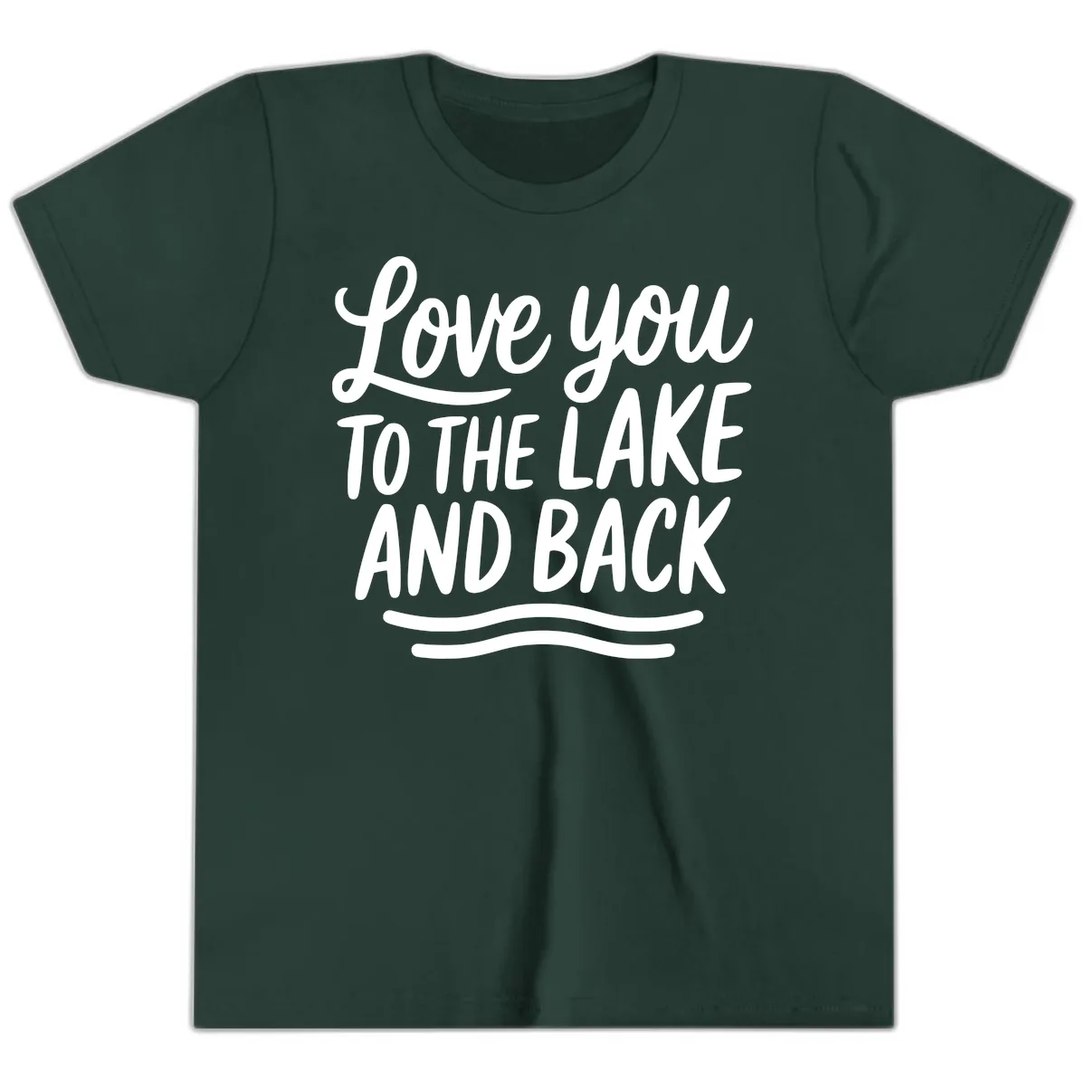 Love You To The Lake And Back Youth T-Shirt in Forest