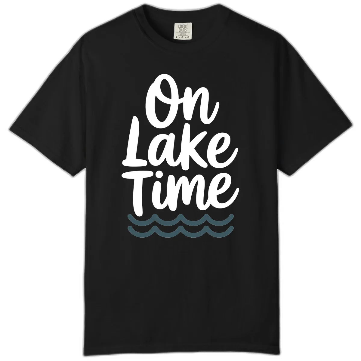 On Lake Time Typography Design Comfort Color in Black