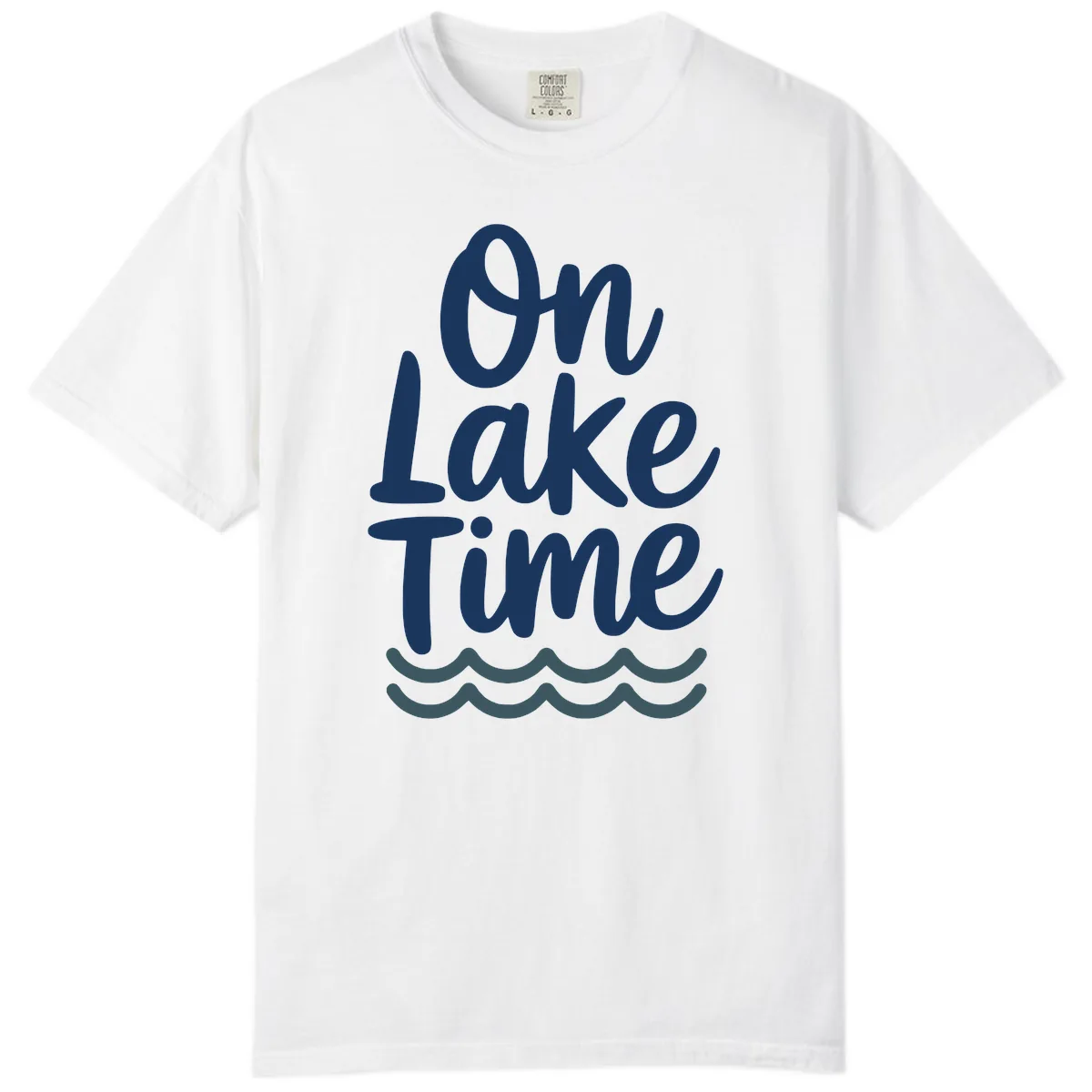 On Lake Time Typography Design Comfort Color in White