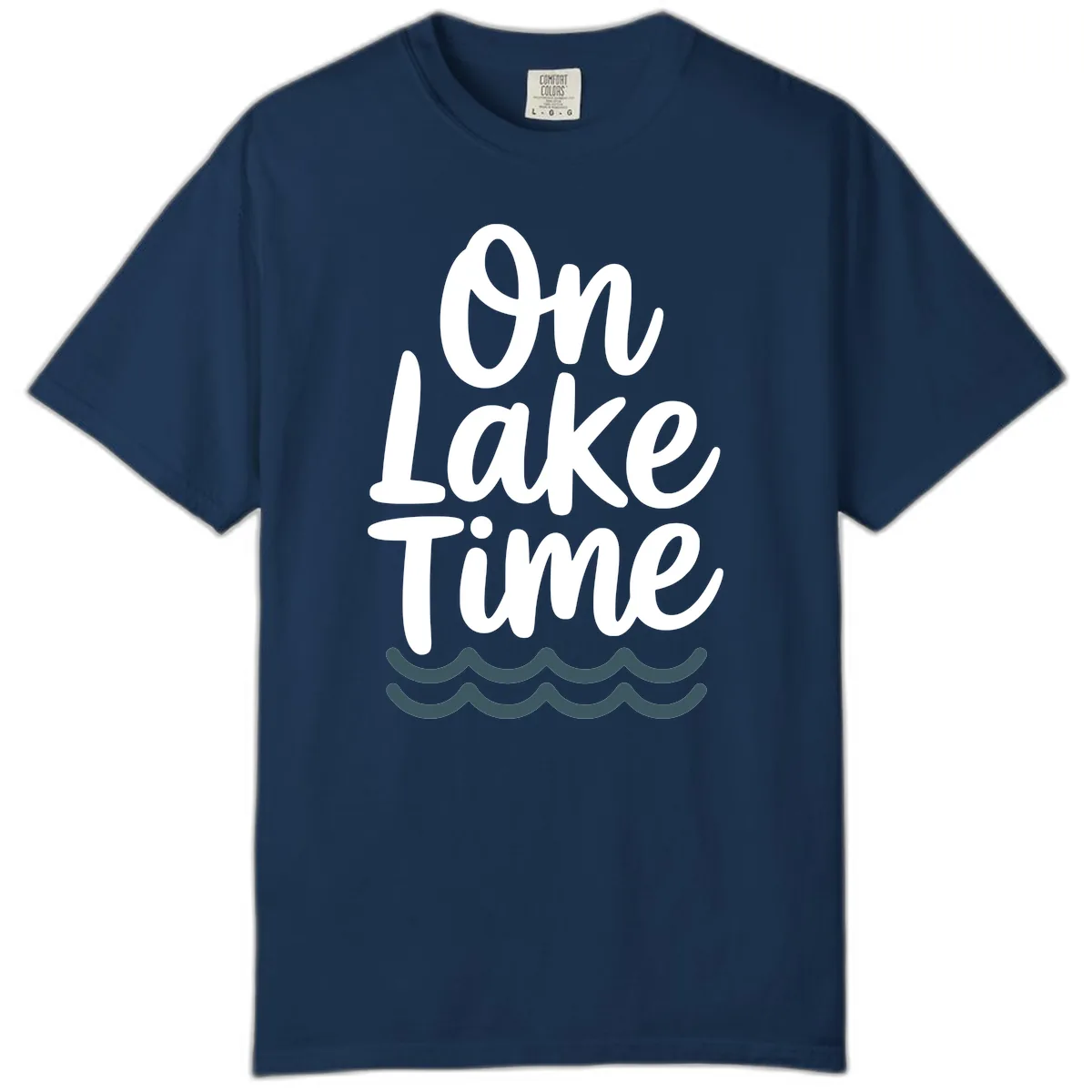 On Lake Time Typography Design Comfort Color in Navy