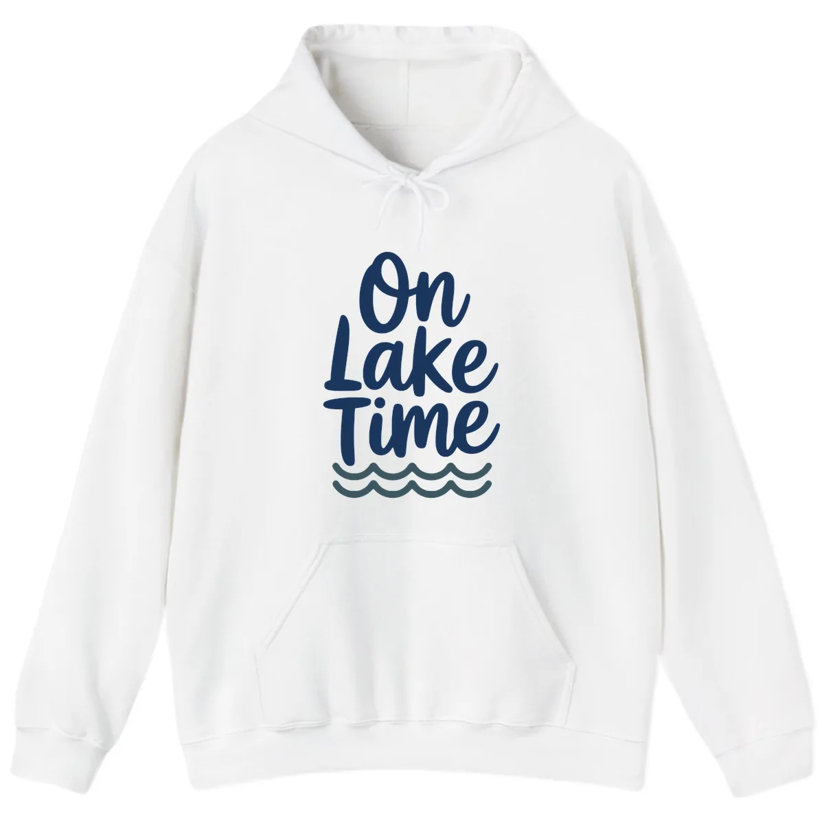 On Lake Time Typography Design Hoodie in White