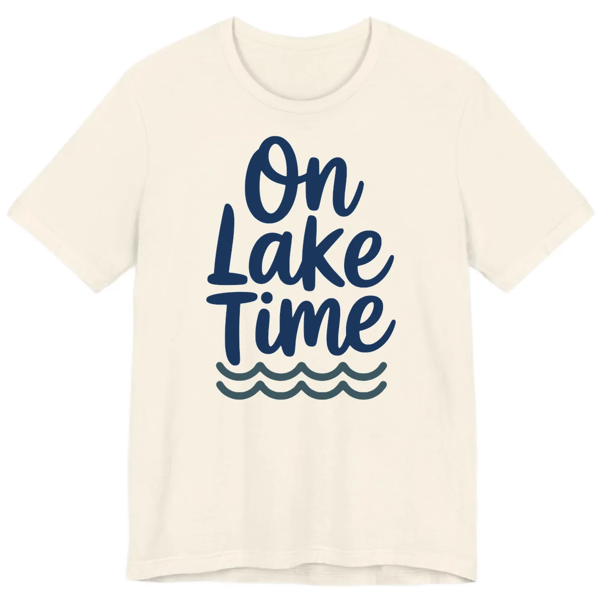 On Lake Time Typography Design Premium T-Shirt in Natural