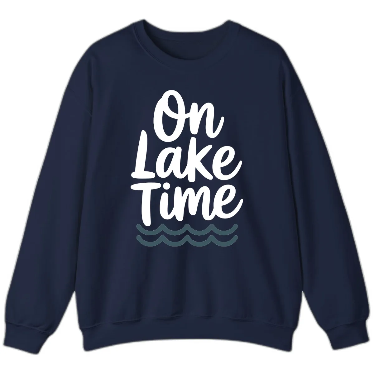 On Lake Time Typography Design Sweatshirt in Navy