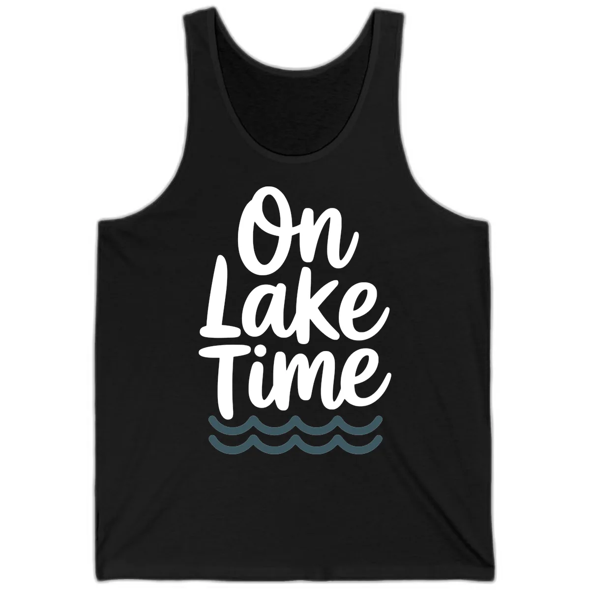 On Lake Time Typography Design Tank in Black
