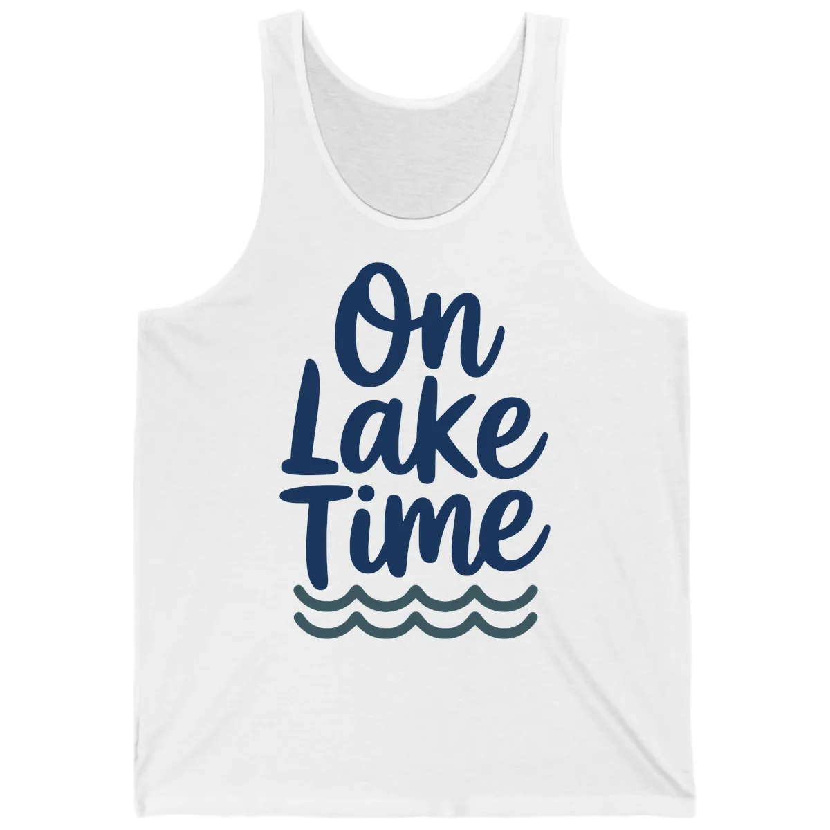 On Lake Time Typography Design Tank in White