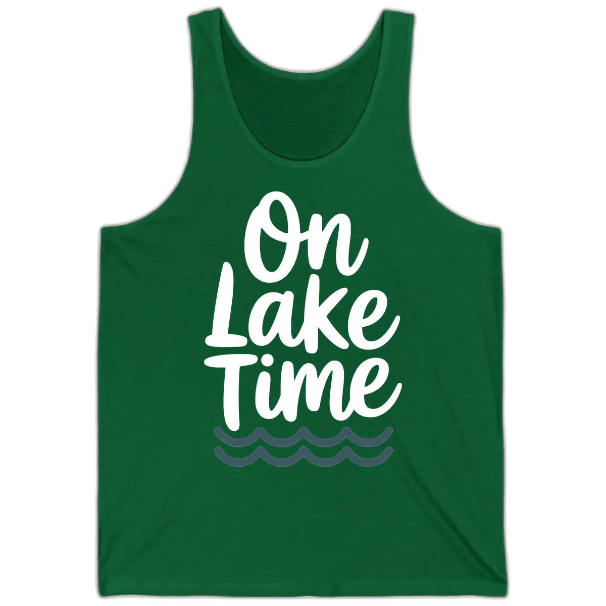 On Lake Time Typography Design Tank in Kelly