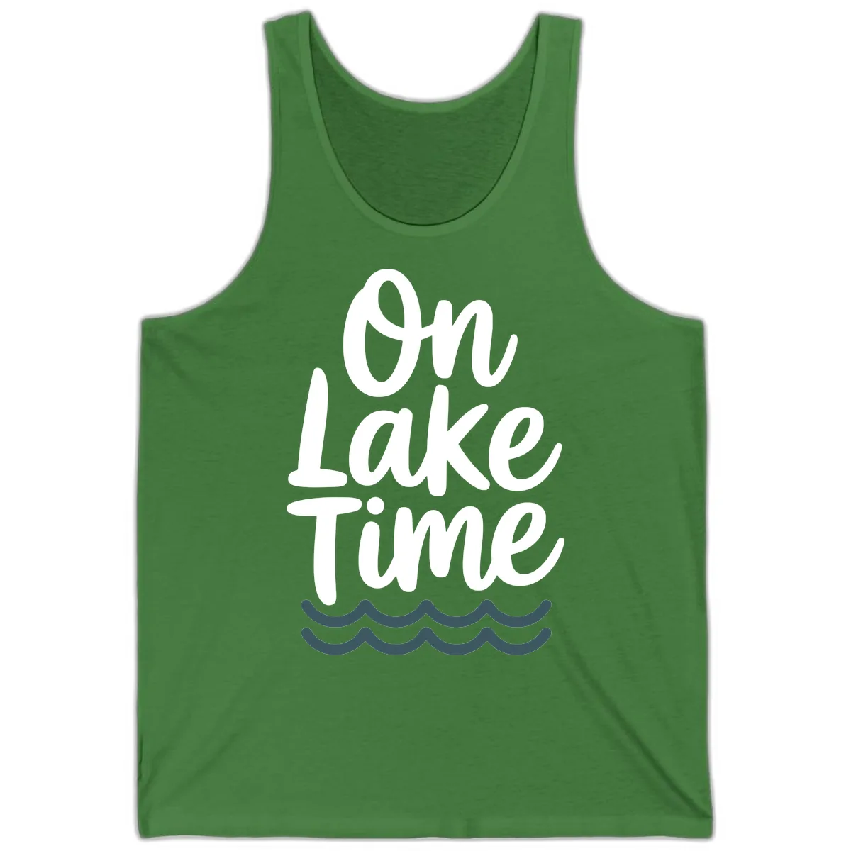 On Lake Time Typography Design Tank in Leaf