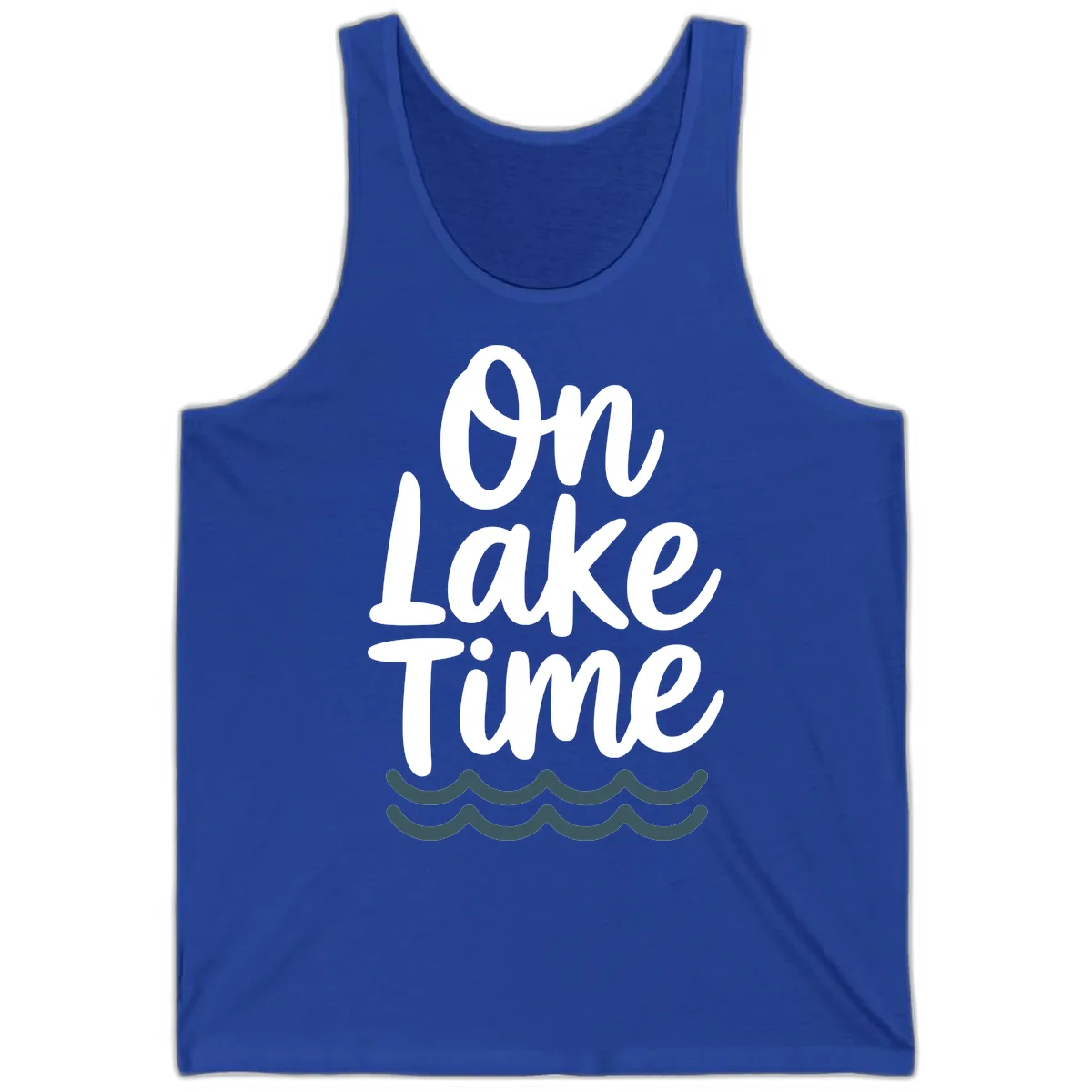 On Lake Time Typography Design Tank in True Royal
