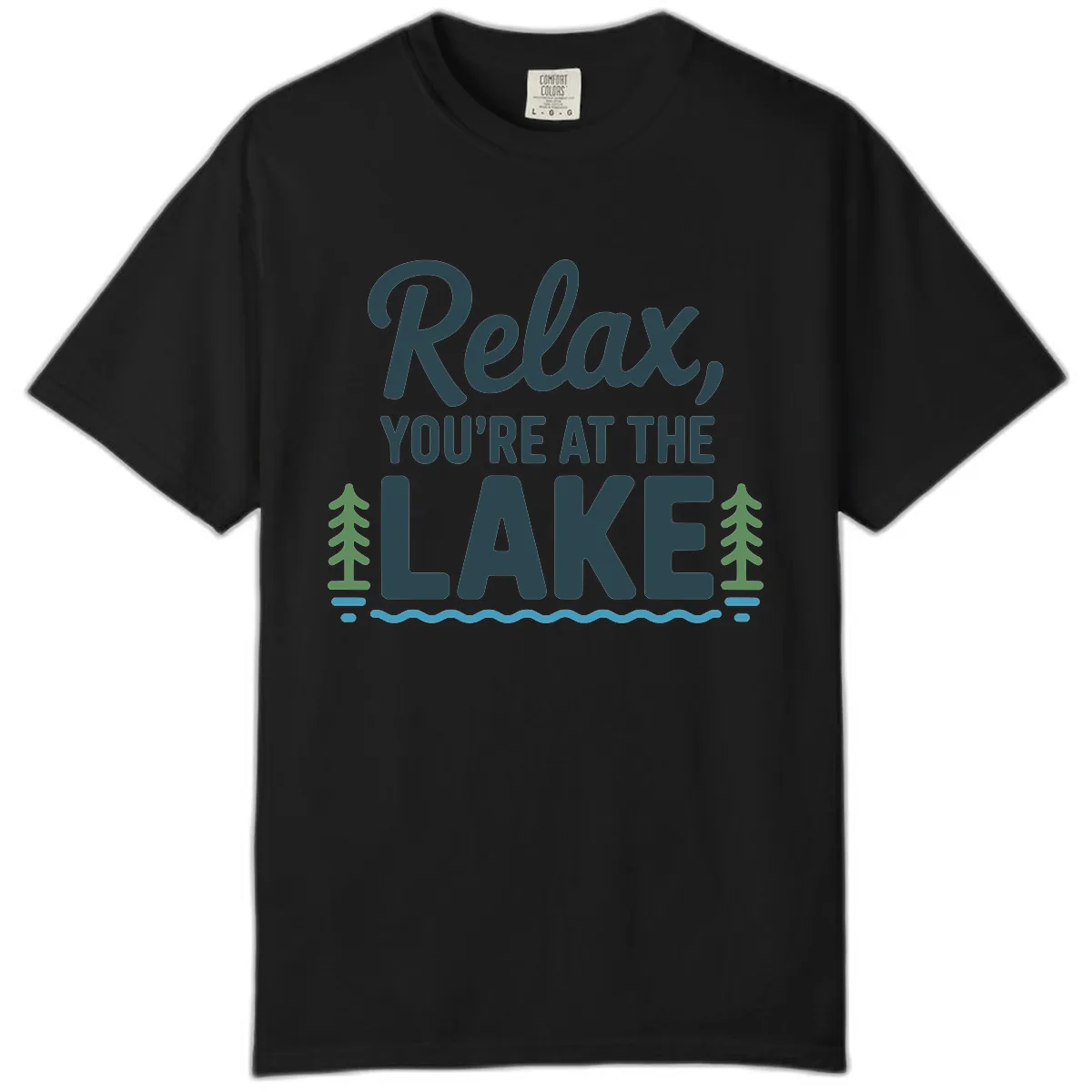 Relax You're At The Lake Design Comfort Color in Black