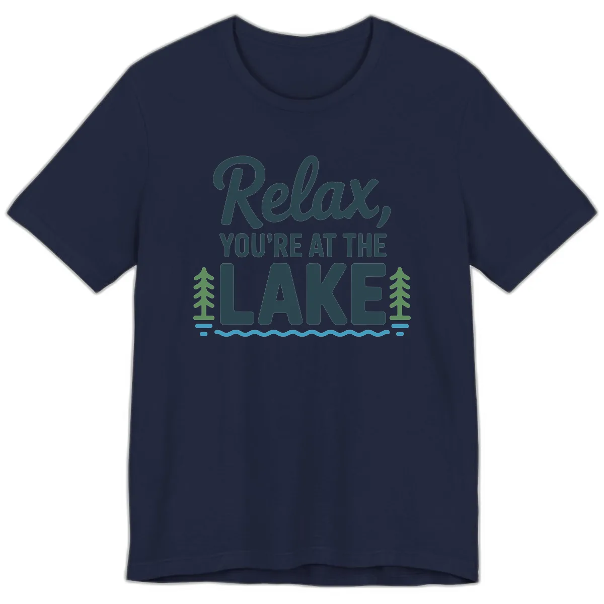 Relax You're At The Lake Design Premium T-Shirt in Navy