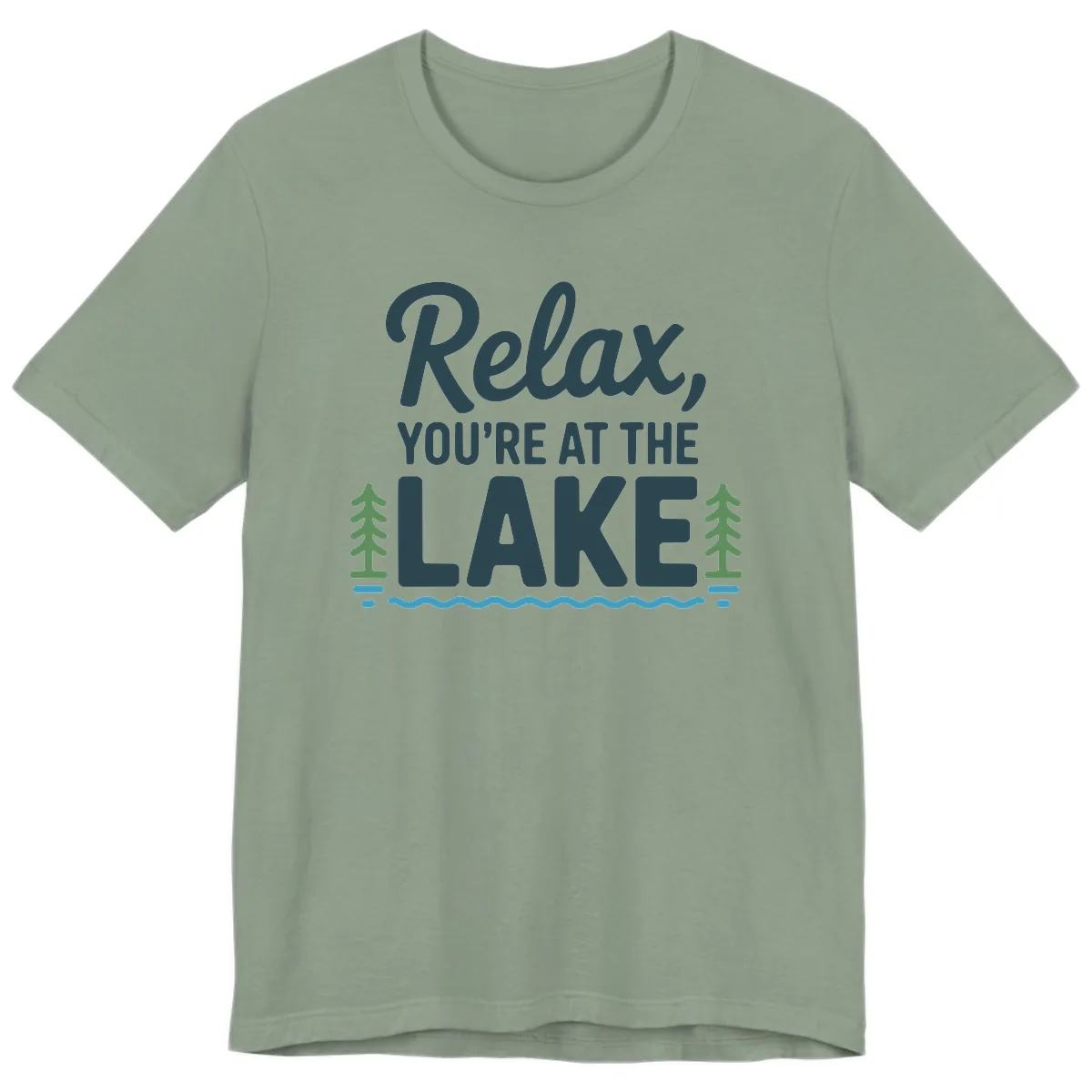 Relax You're At The Lake Design Premium T-Shirt in Sage