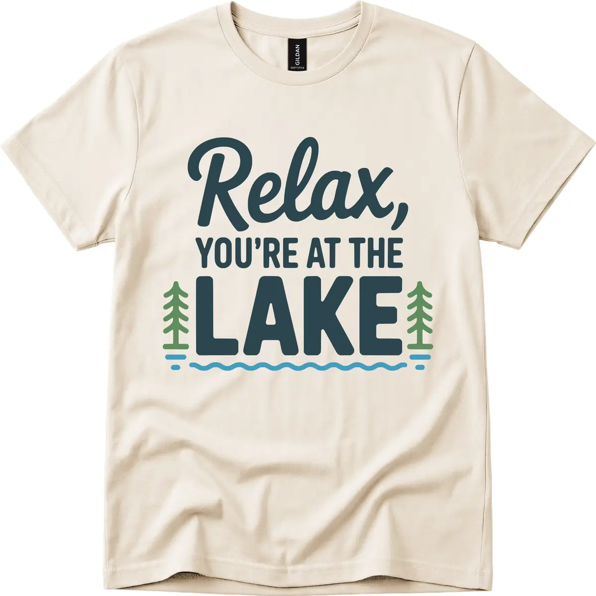Relax You're At The Lake Design T-Shirt in Natural