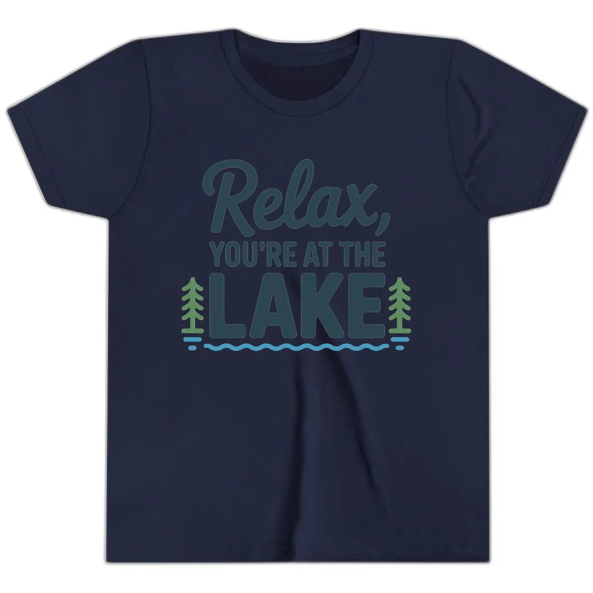 Relax You're At The Lake Design Youth T-Shirt in Navy