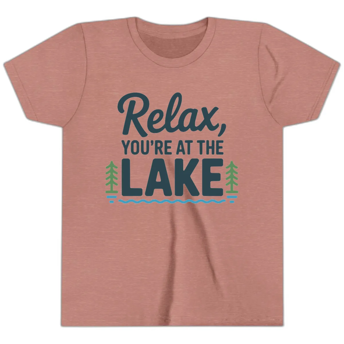 Relax You're At The Lake Design Youth T-Shirt in Heather Mauve