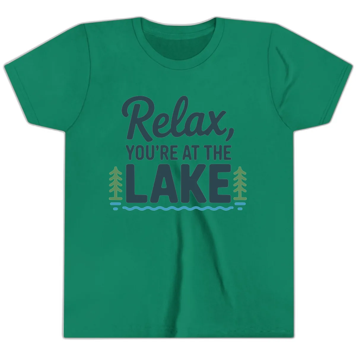 Relax You're At The Lake Design Youth T-Shirt in Kelly