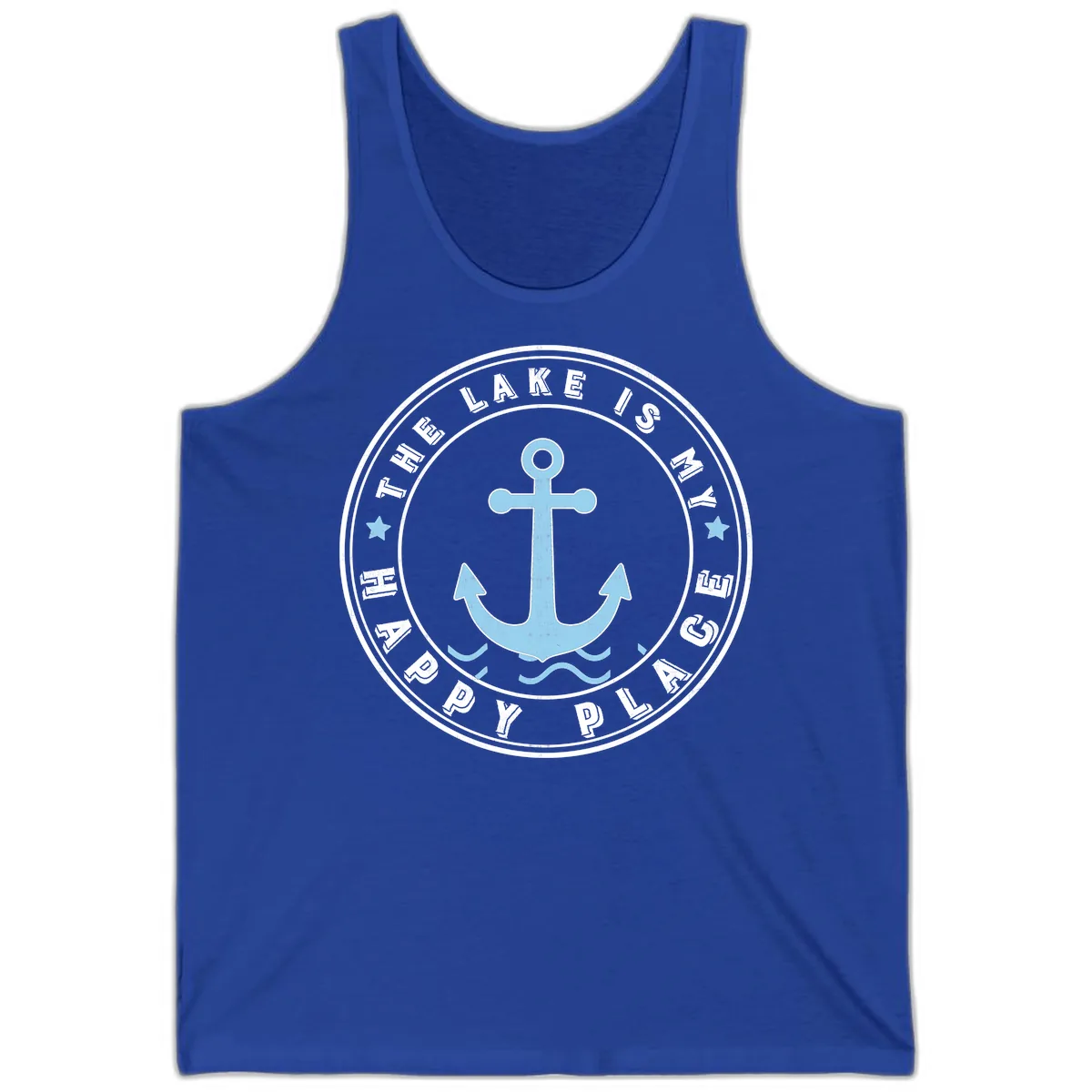 The Lake Is My Happy Place Badge Tank in True Royal