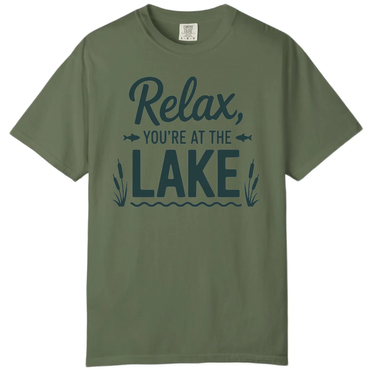Relax You're At The Lake Typography Comfort Color in Sage
