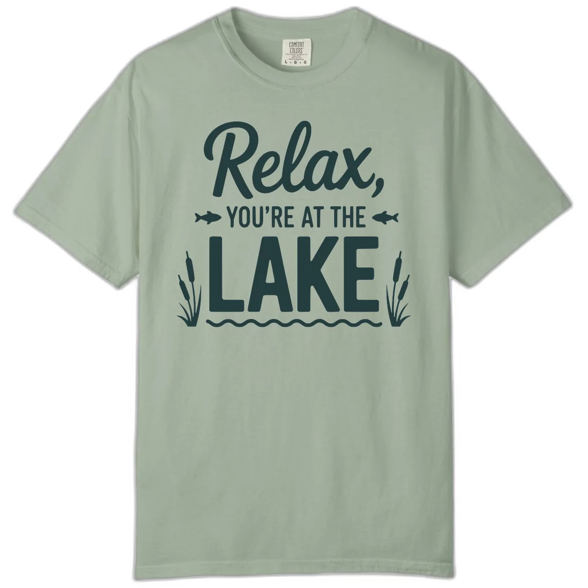 Relax You're At The Lake Typography Comfort Color in Bay
