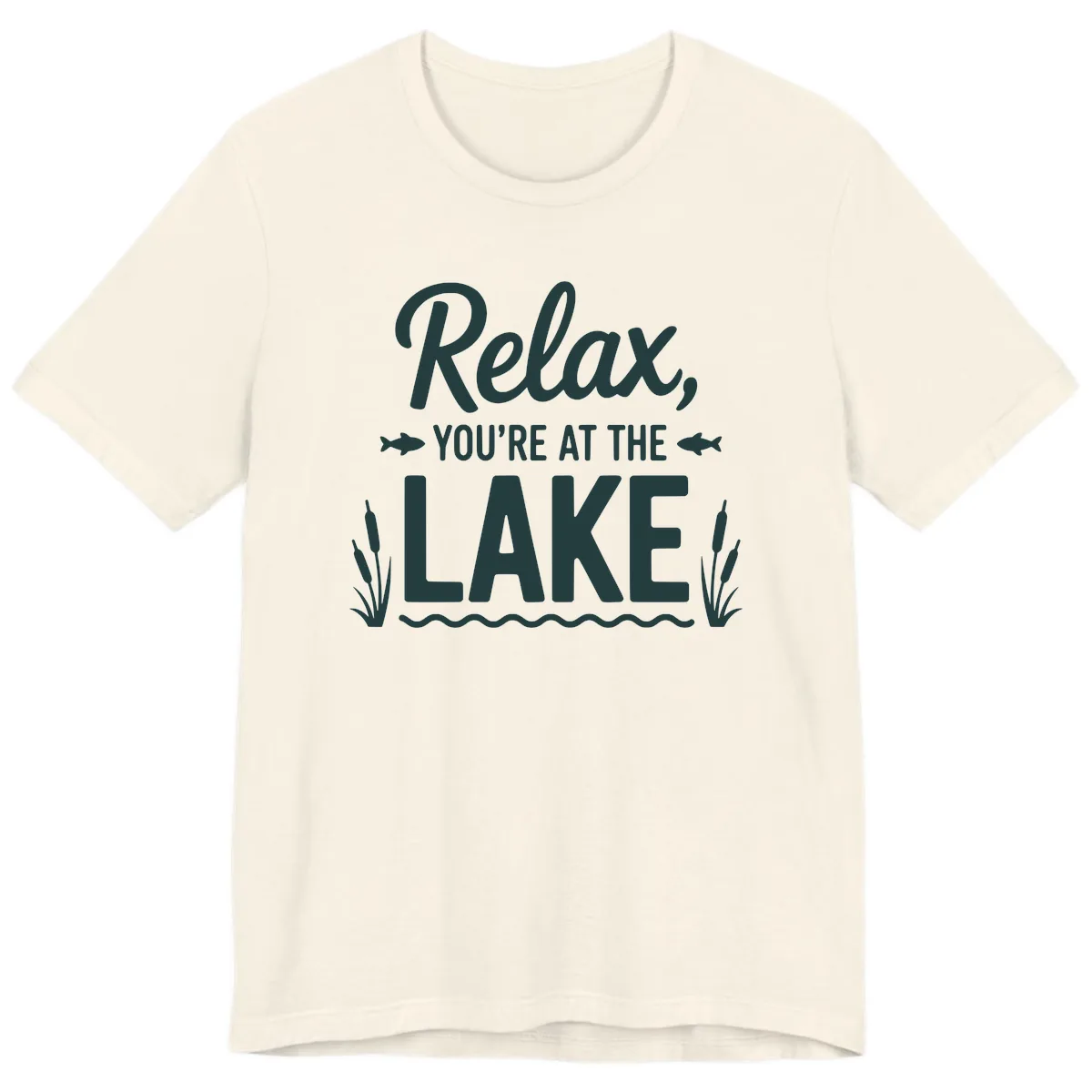 Relax You're At The Lake Typography Premium T-Shirt in Natural