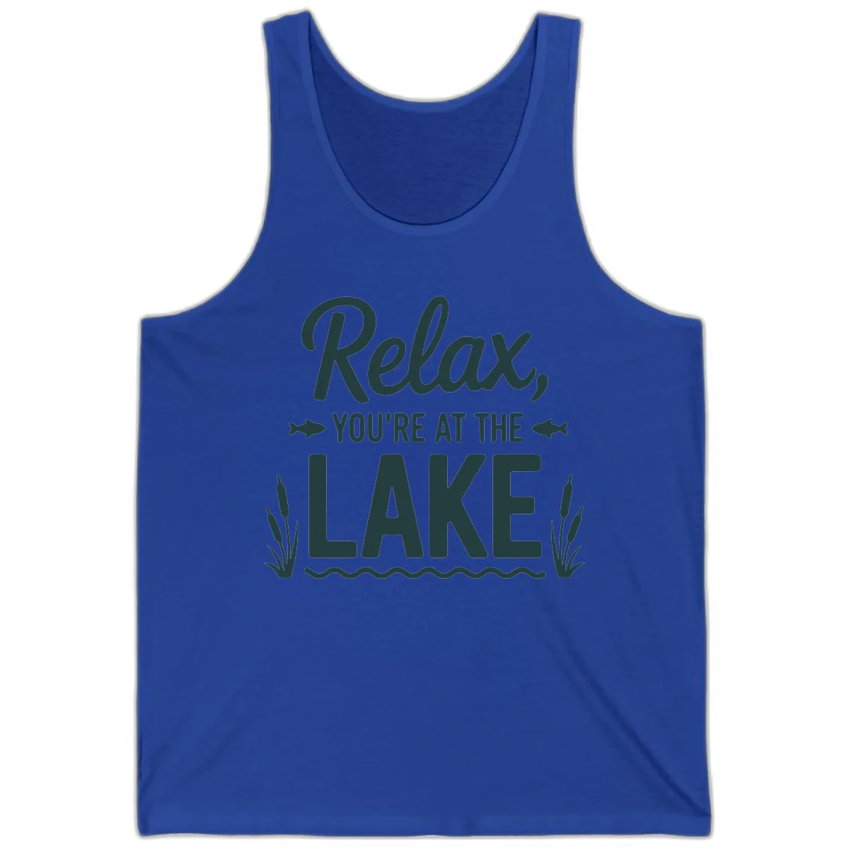 Relax You're At The Lake Typography Tank in True Royal