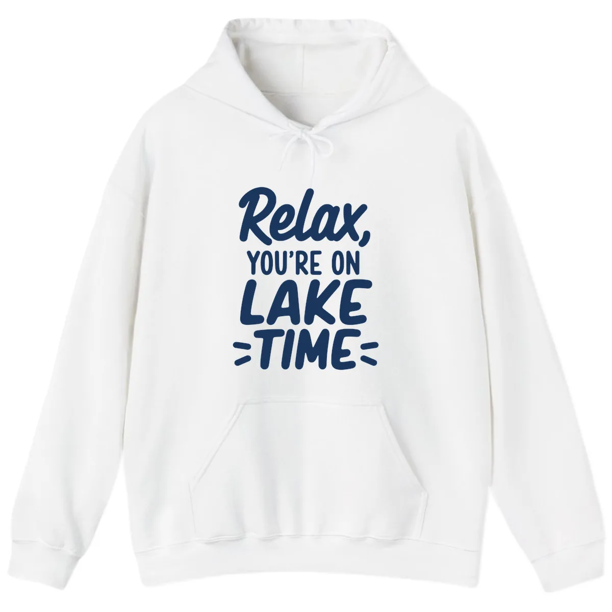 Relax You're On Lake Time Typography Hoodie in White