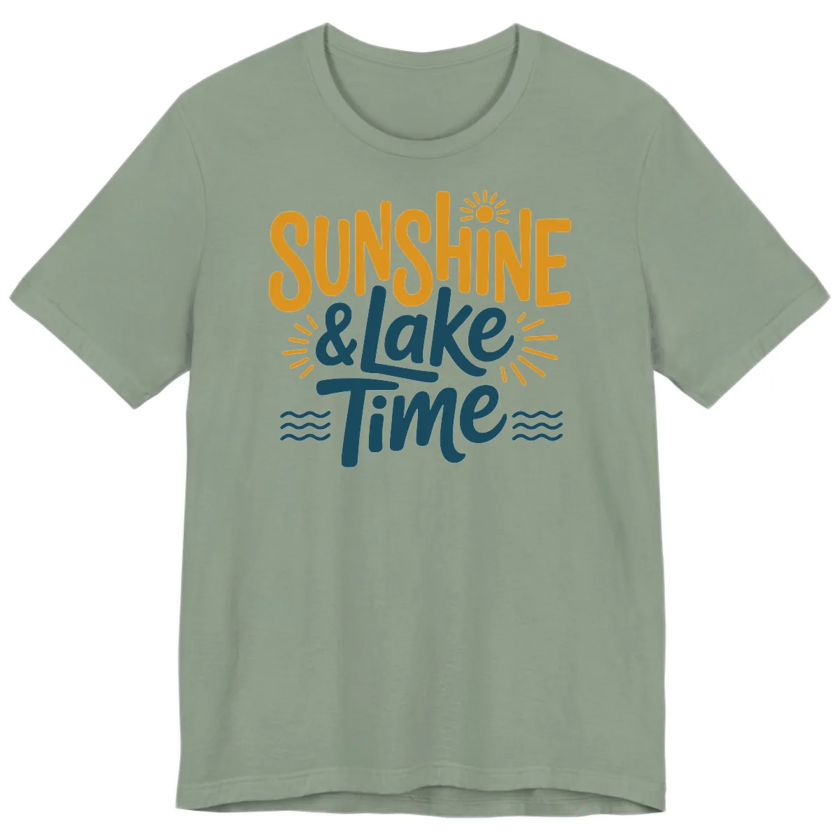 Sunshine And Lake Time Typography Premium T-Shirt in Sage