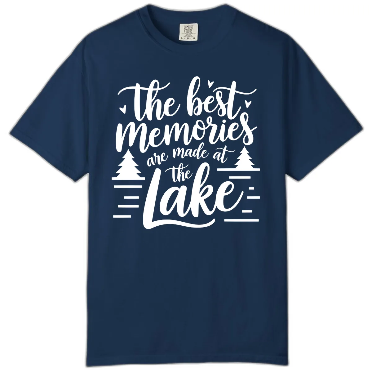 The Best Memories Are Made At The Lake Comfort Color in Navy