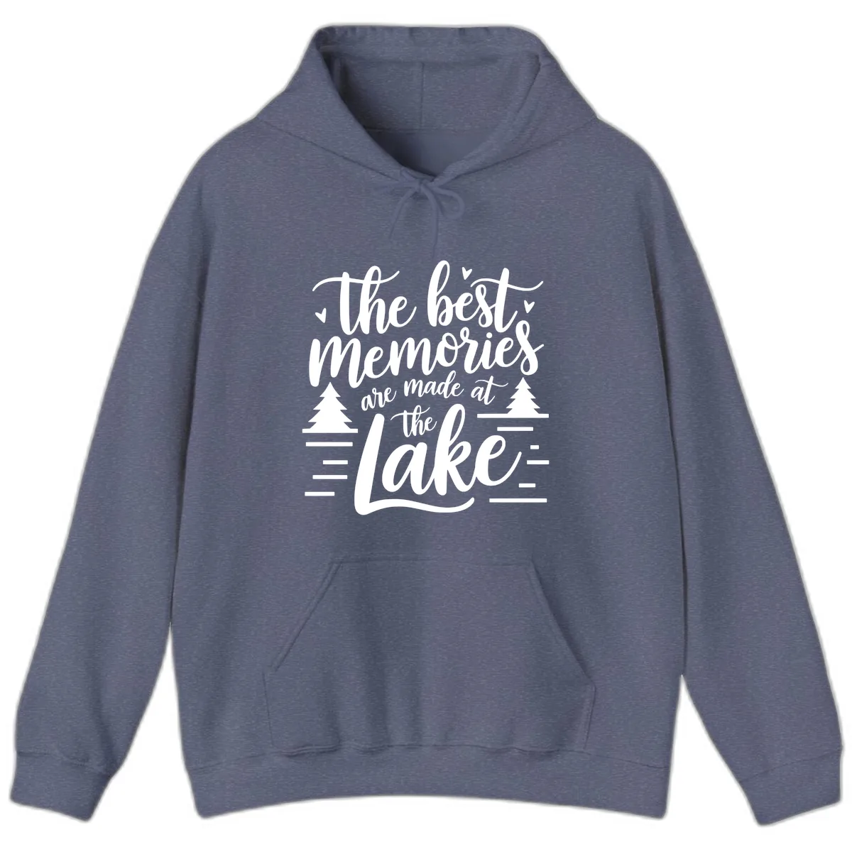 The Best Memories Are Made At The Lake Hoodie in Heather Navy