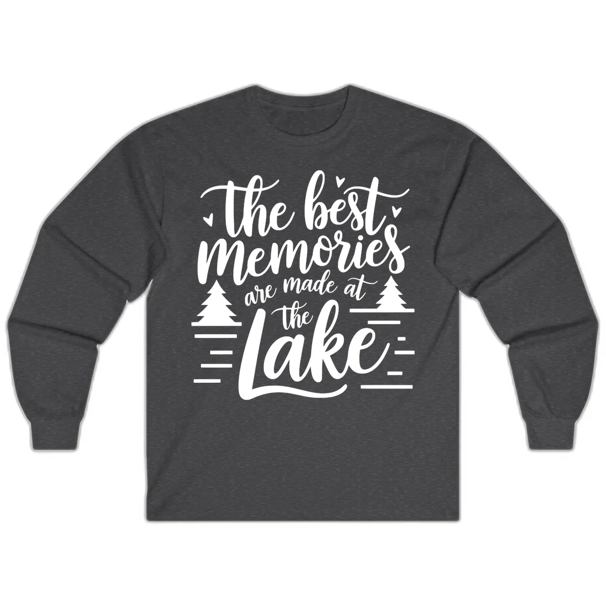 The Best Memories Are Made At The Lake Long Sleeve in Dark Heather