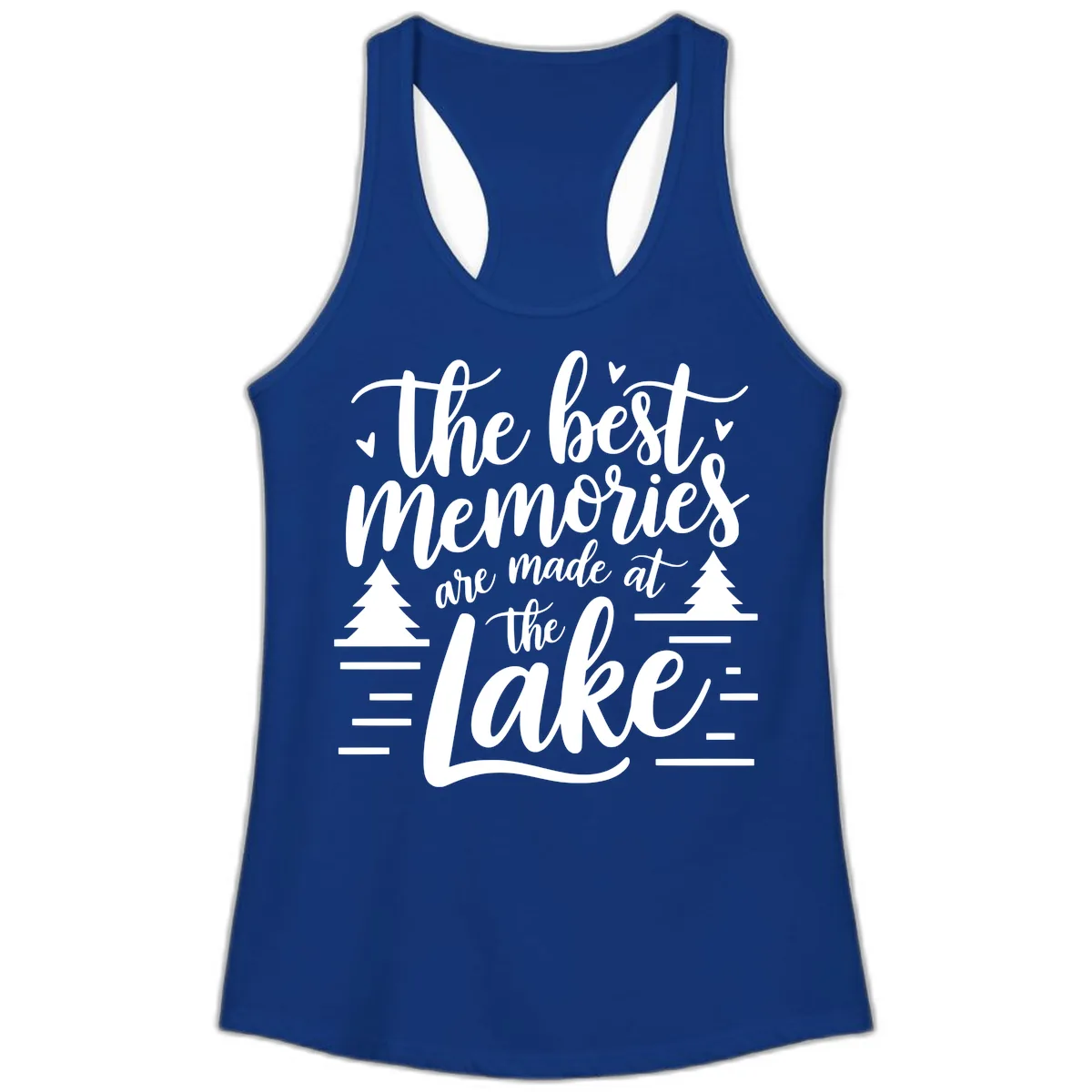 The Best Memories Are Made At The Lake Ladies Tank in Solid Royal