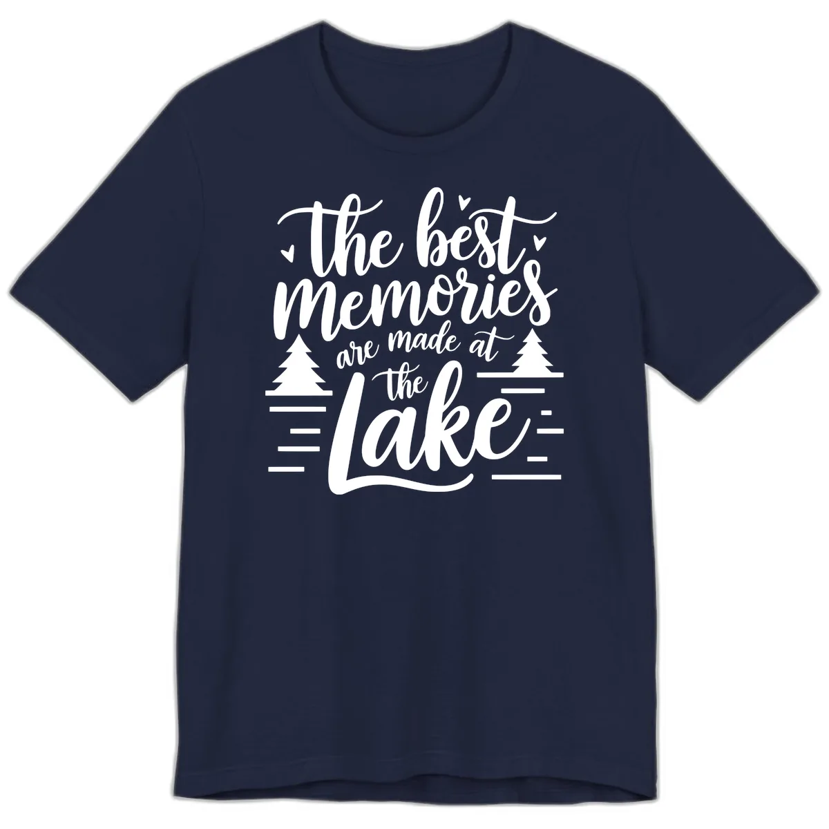 The Best Memories Are Made At The Lake Premium T-Shirt in Navy