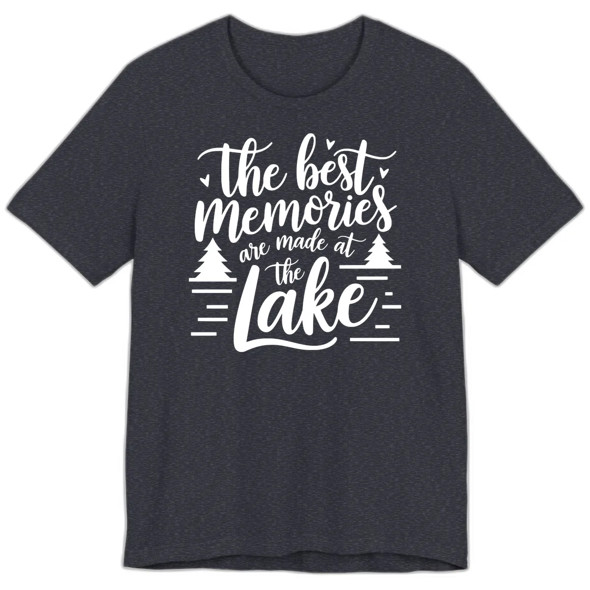 The Best Memories Are Made At The Lake Premium T-Shirt in Heather Navy