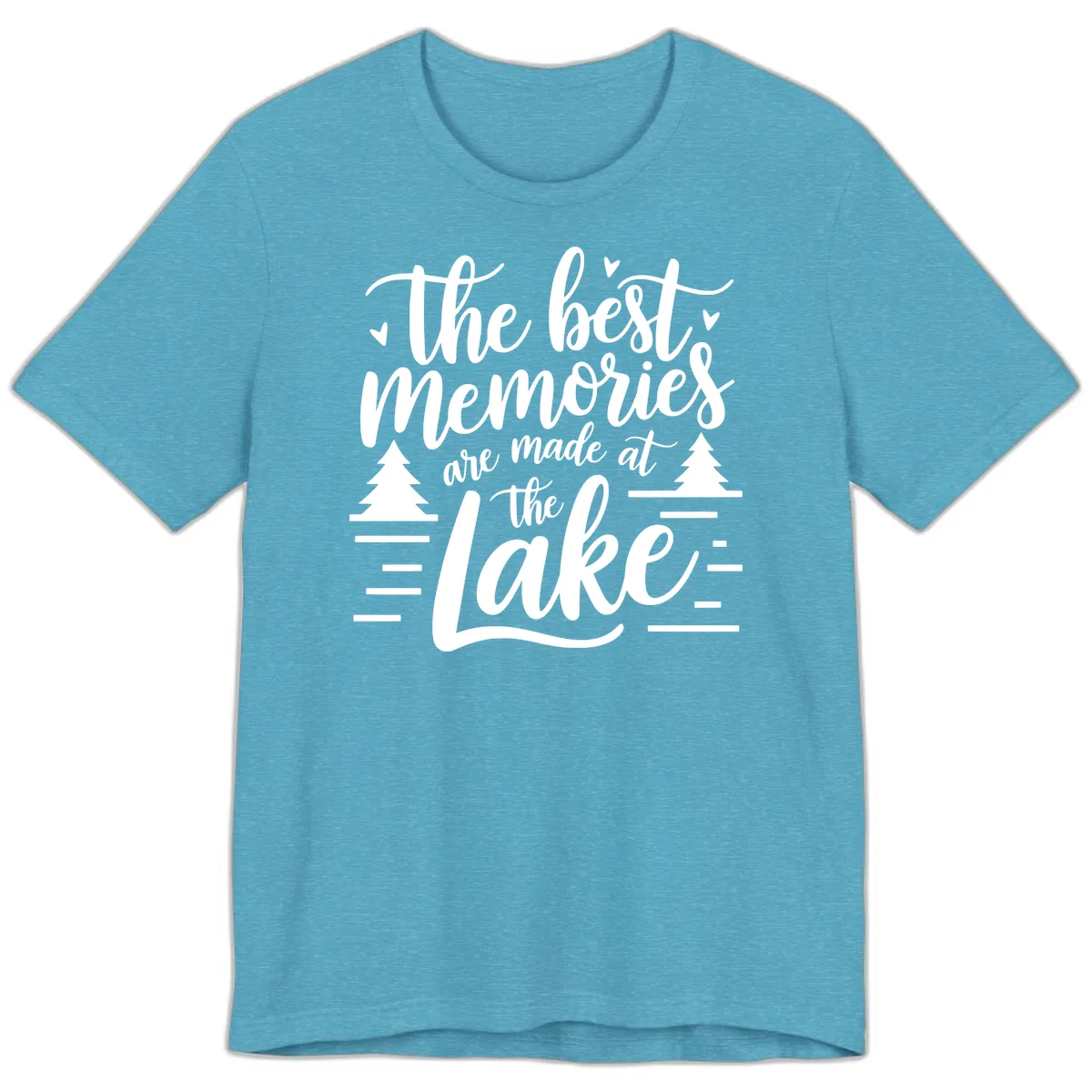 The Best Memories Are Made At The Lake Premium T-Shirt in Heather Aqua