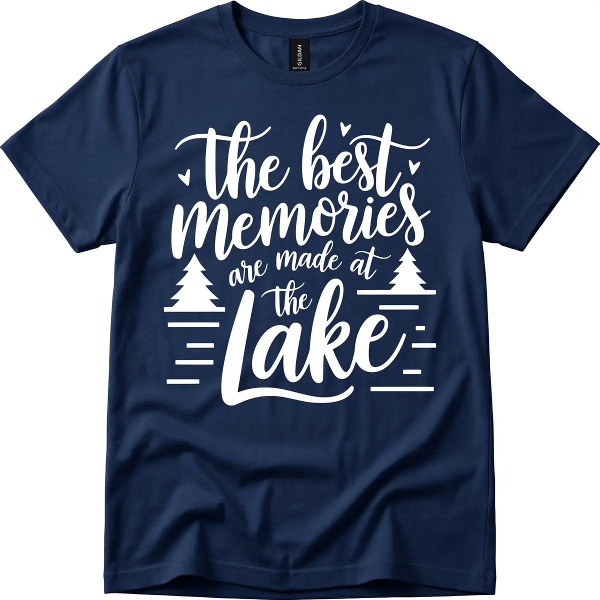 The Best Memories Are Made At The Lake T-Shirt in Navy