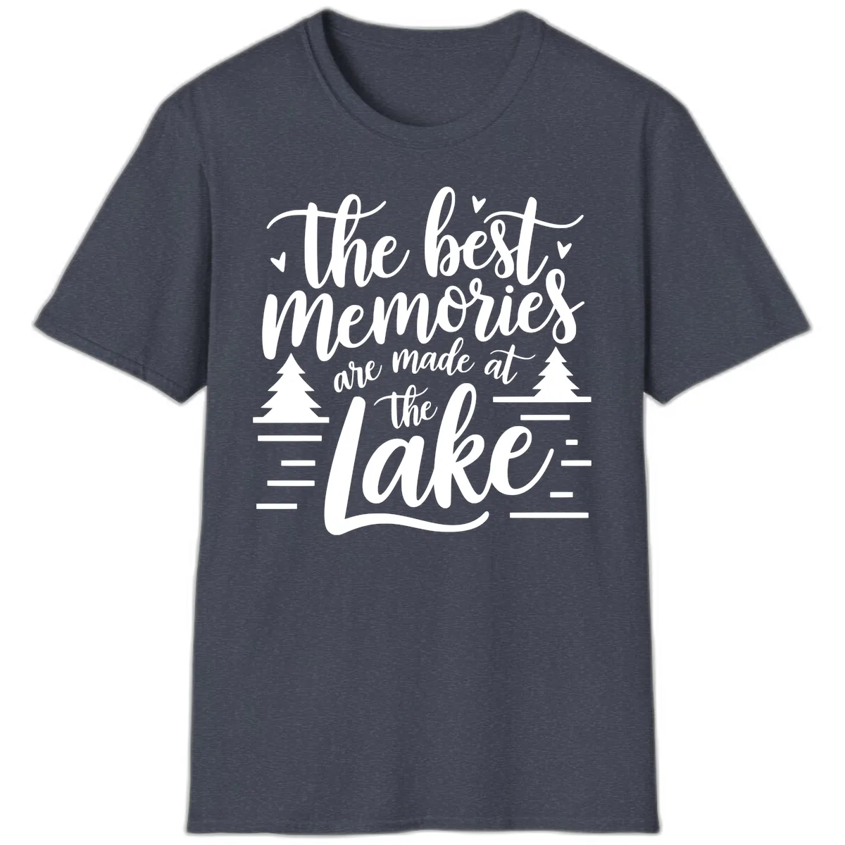 The Best Memories Are Made At The Lake T-Shirt in Heather Navy