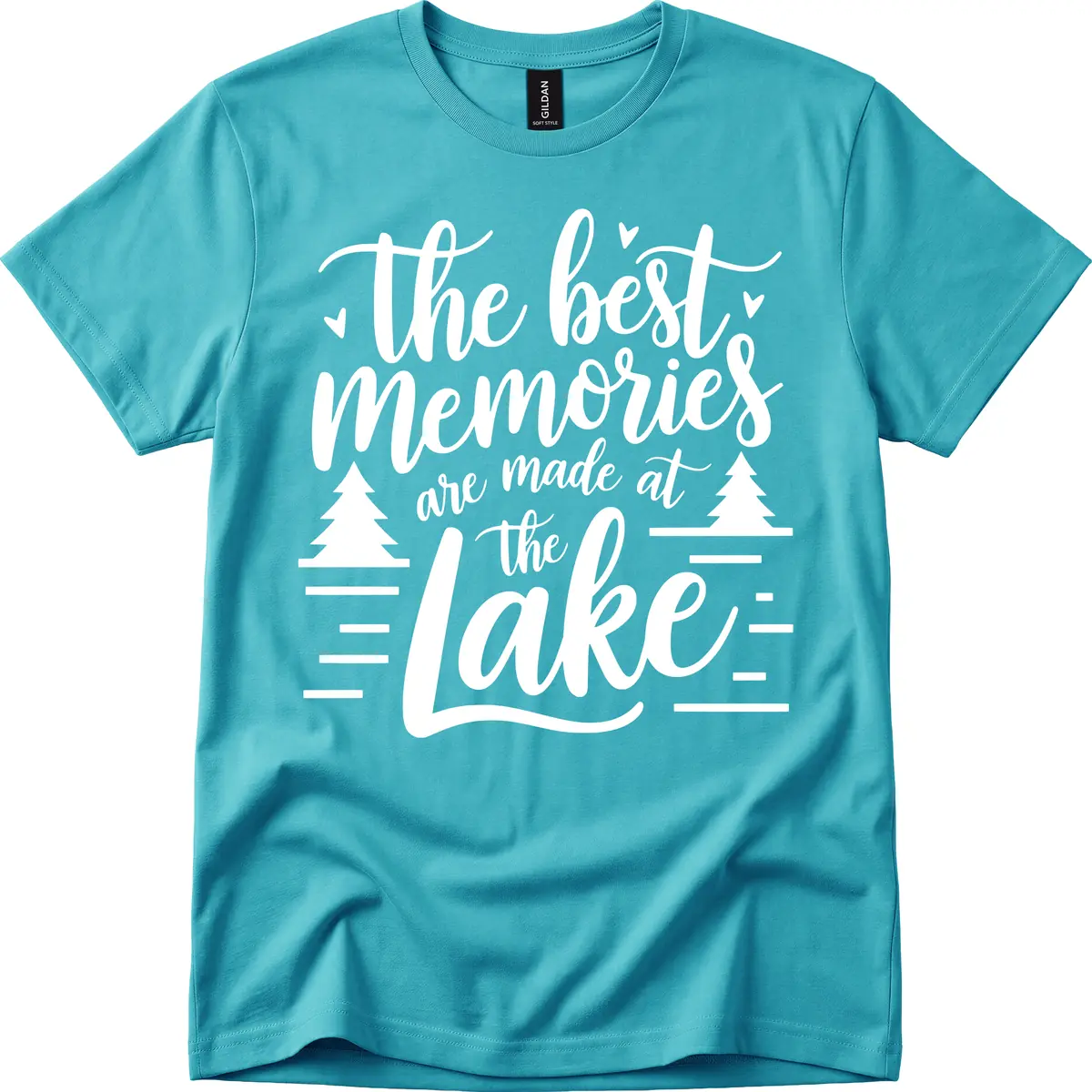The Best Memories Are Made At The Lake T-Shirt in Tropical Blue