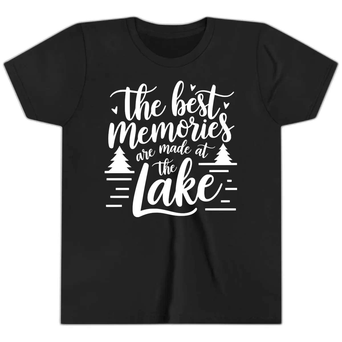 The Best Memories Are Made At The Lake Youth T-Shirt in Black