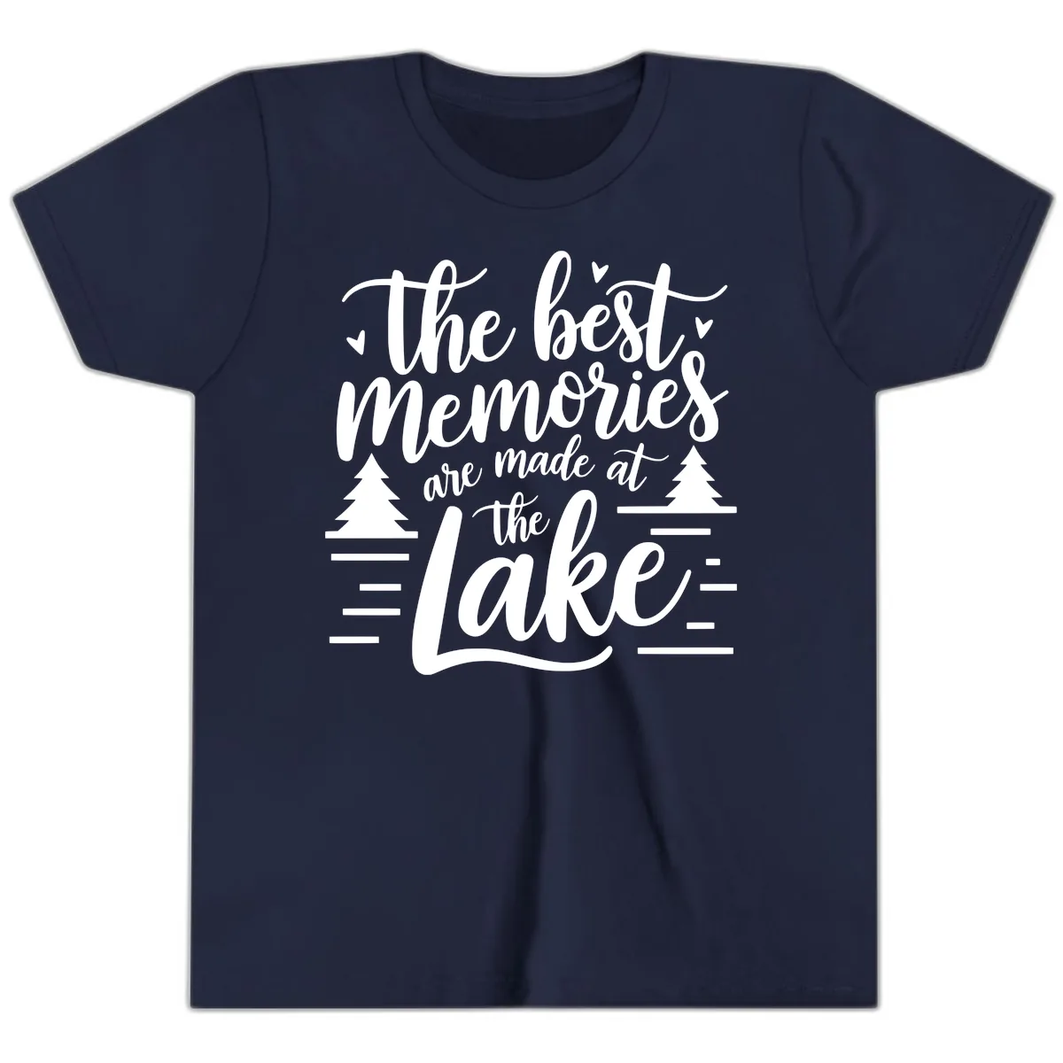 The Best Memories Are Made At The Lake Youth T-Shirt in Navy