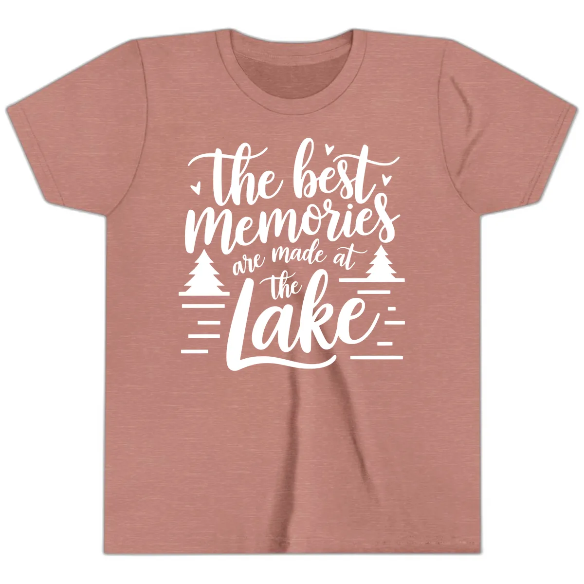 The Best Memories Are Made At The Lake Youth T-Shirt in Heather Mauve