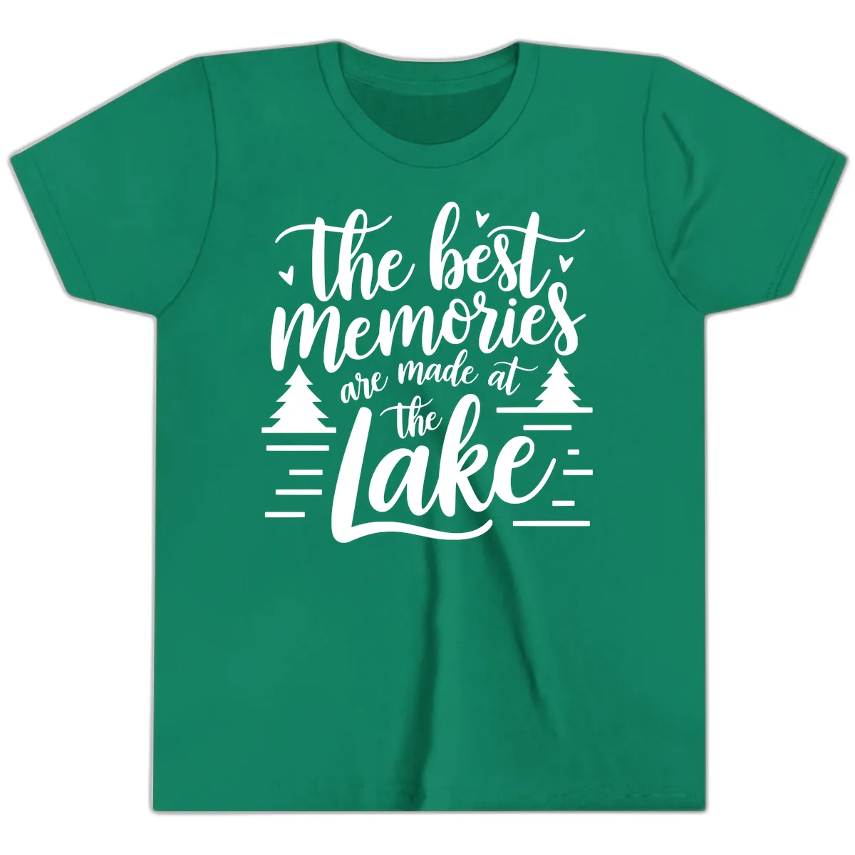 The Best Memories Are Made At The Lake Youth T-Shirt in Kelly