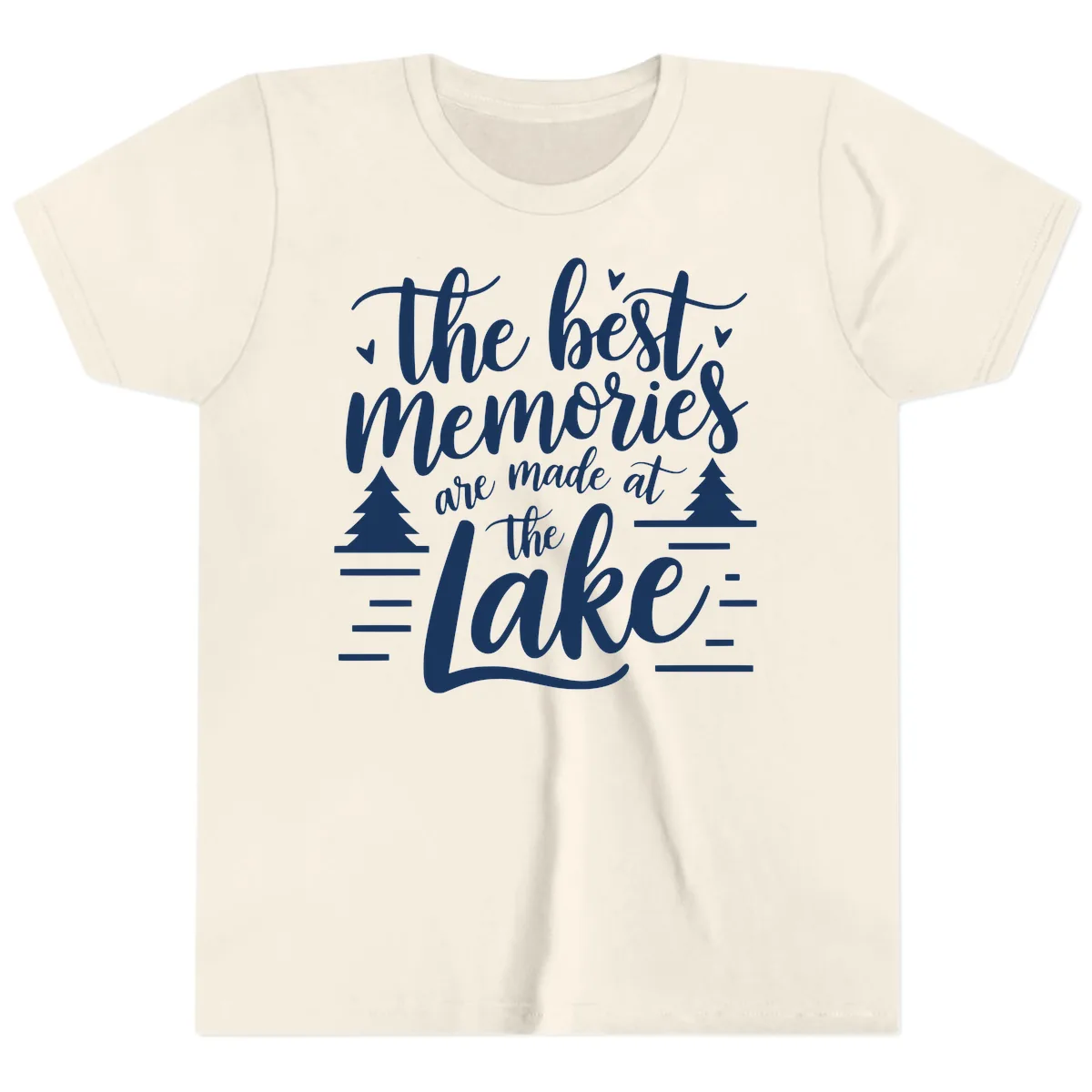 The Best Memories Are Made At The Lake Youth T-Shirt in Natural