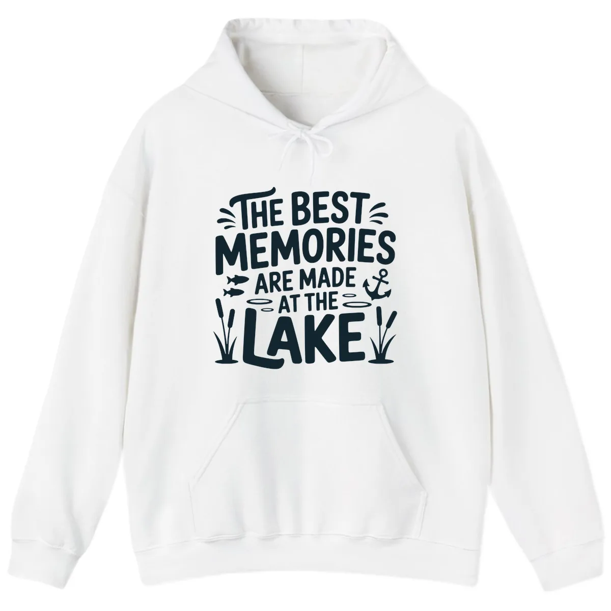 The Best Memories Are Made At The Lake Hoodie in White