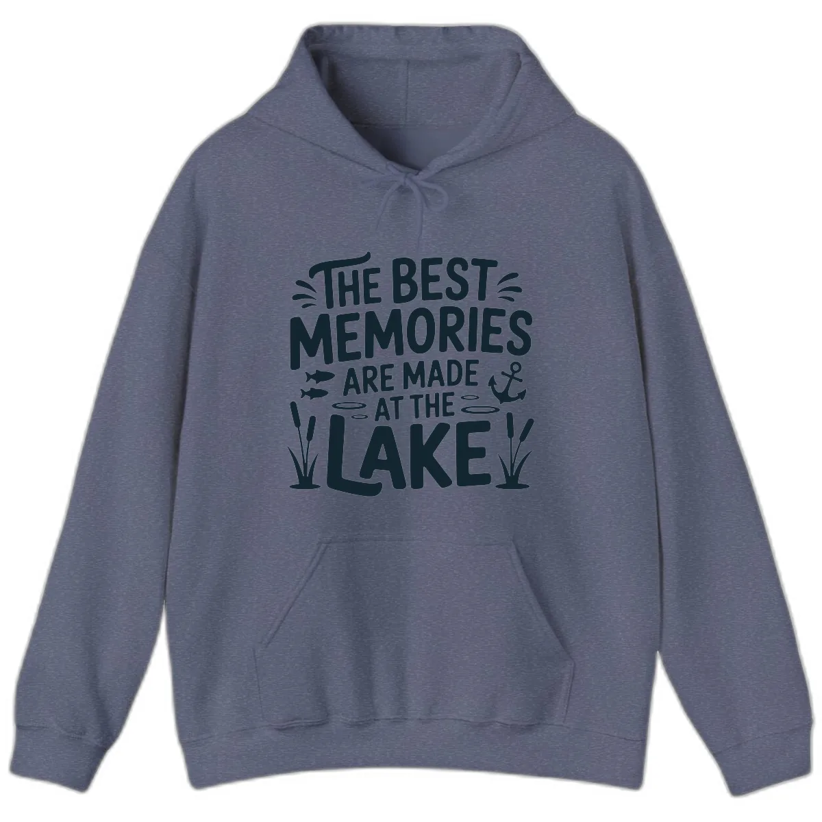 The Best Memories Are Made At The Lake Hoodie in Heather Navy