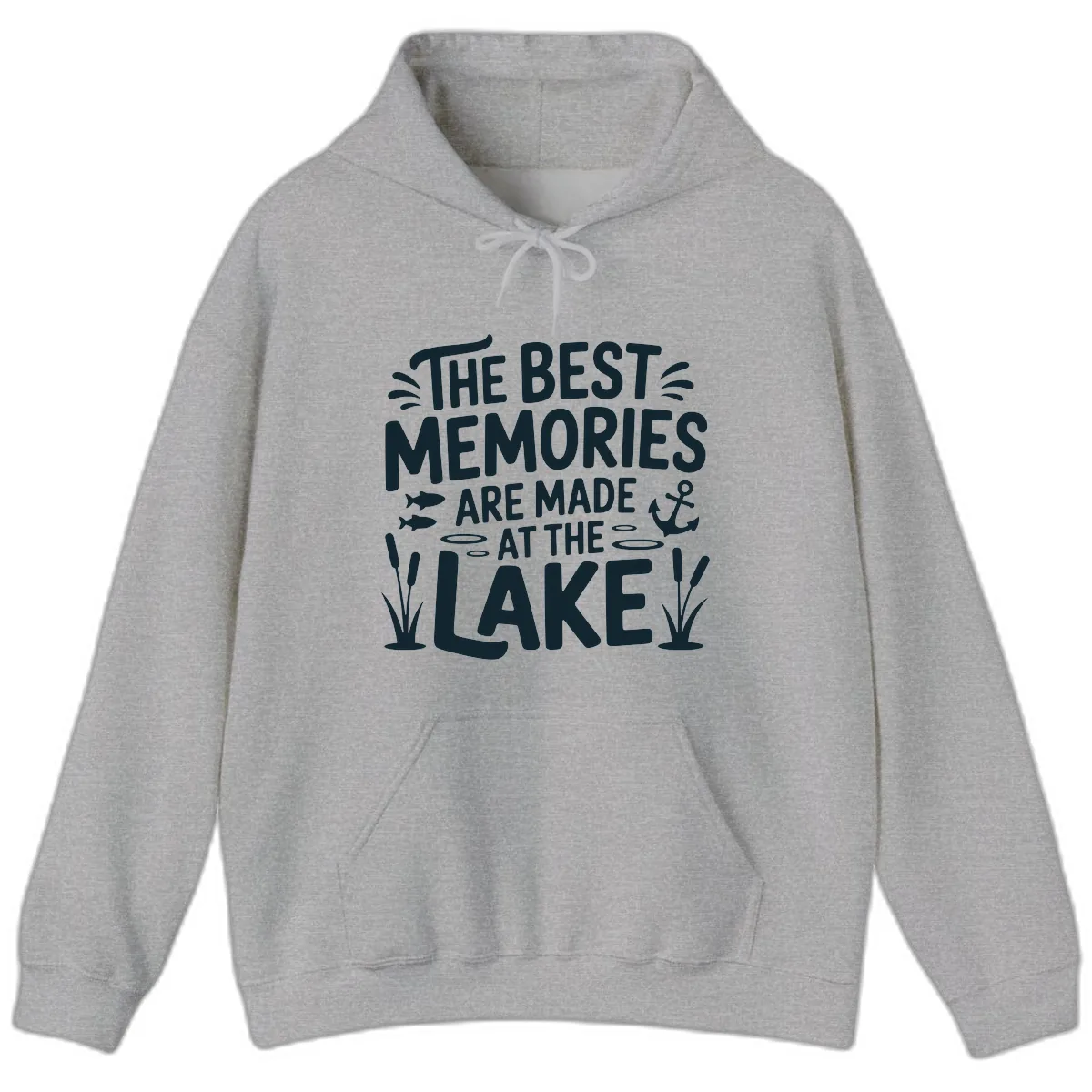 The Best Memories Are Made At The Lake Hoodie in Sport Grey