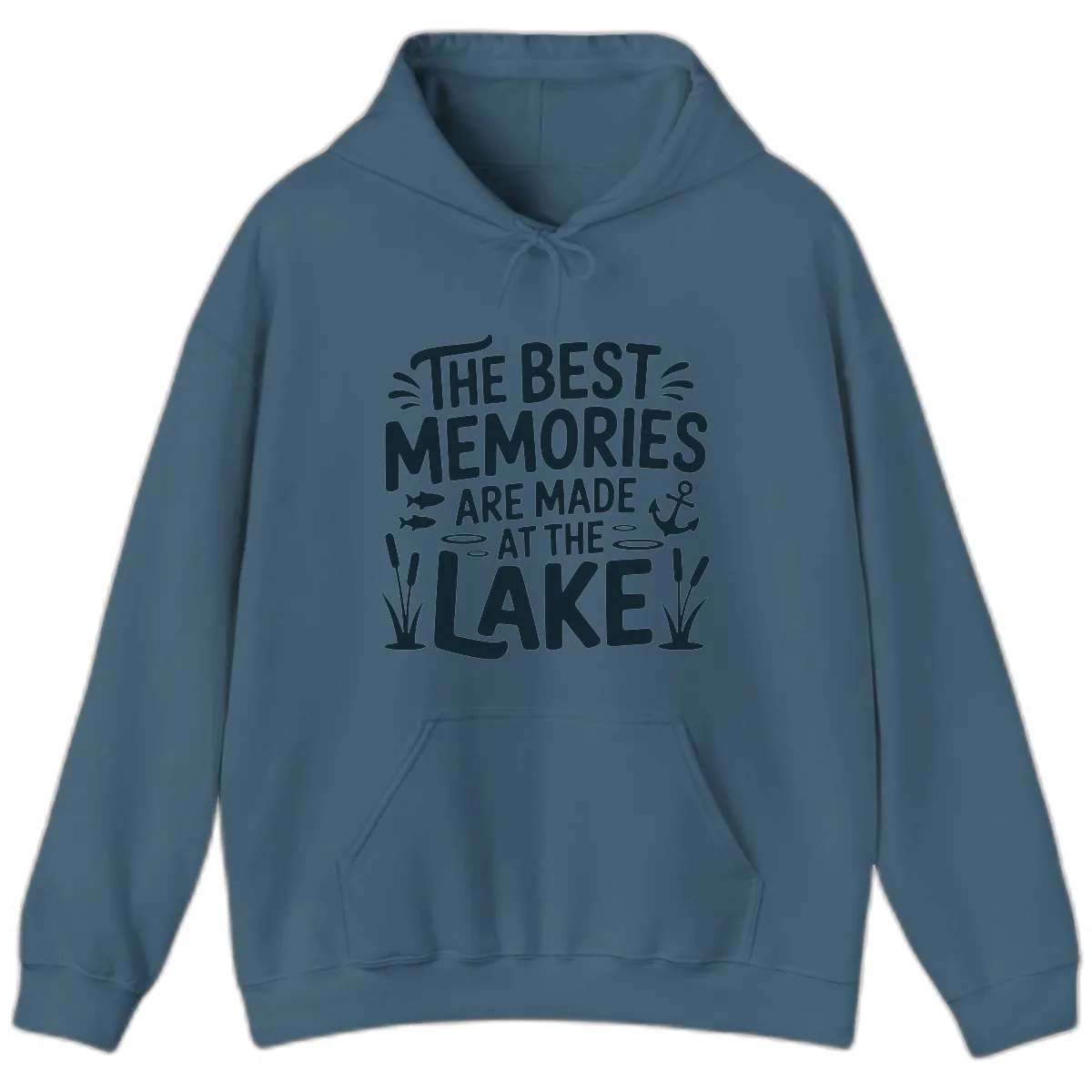The Best Memories Are Made At The Lake Hoodie in Indigo Blue
