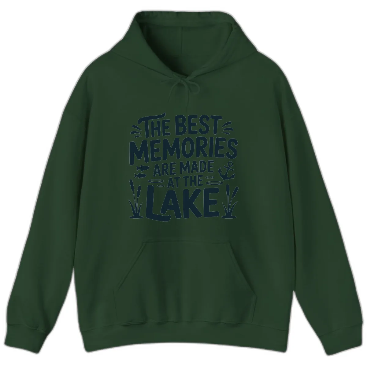 The Best Memories Are Made At The Lake Hoodie in Forest Green