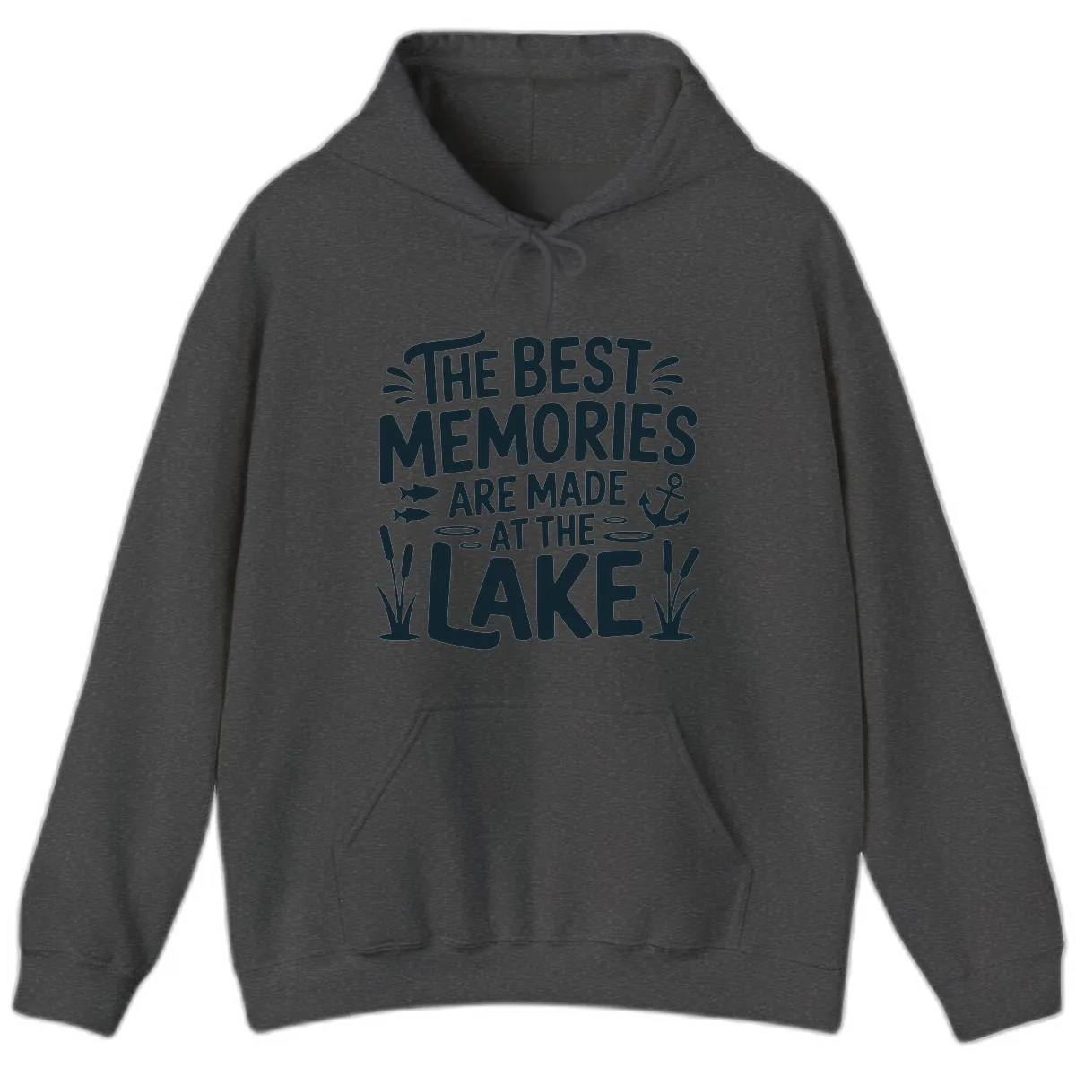 The Best Memories Are Made At The Lake Hoodie in Dark Heather